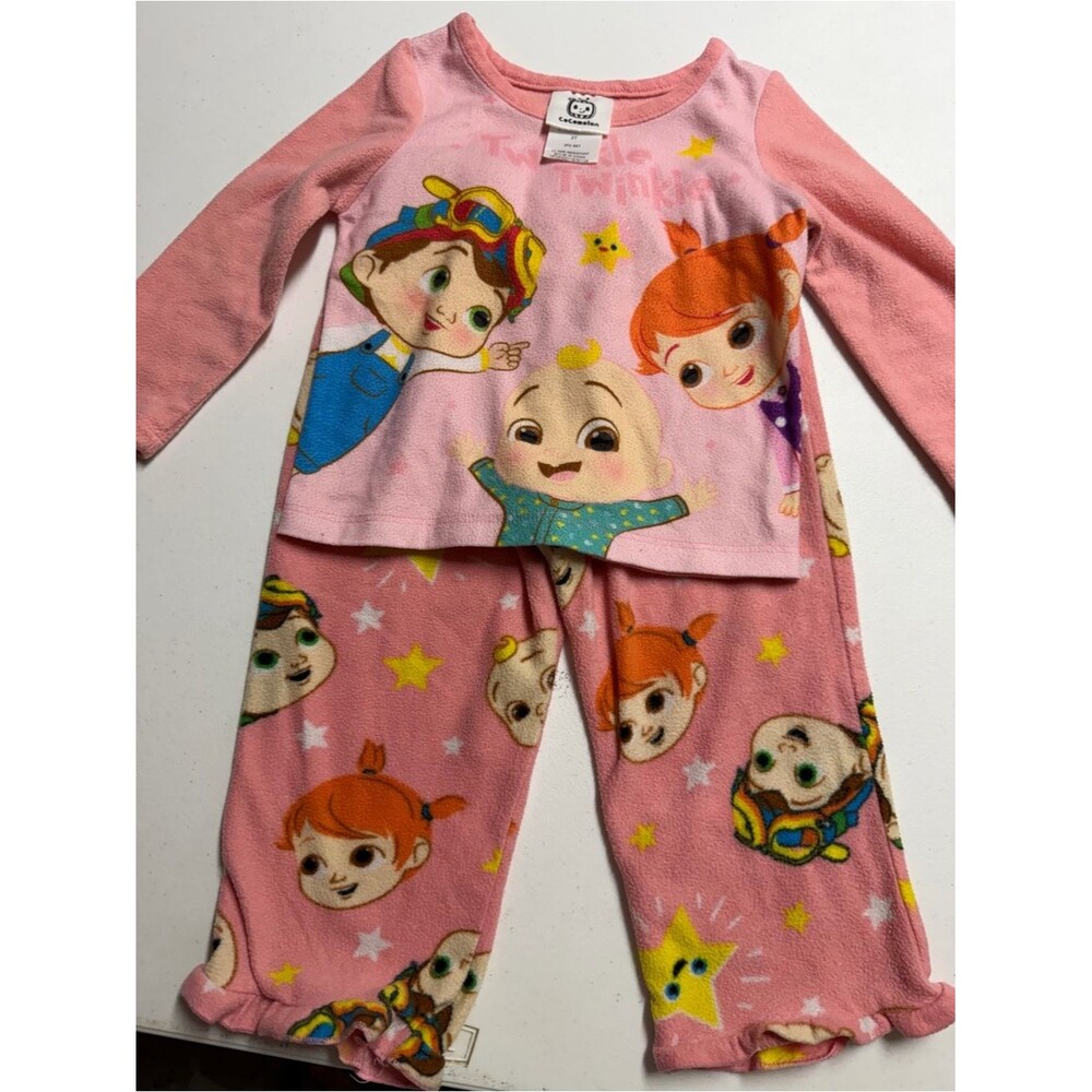 Pink Character Fleece Kids Pajama Set - Cozy Sleepwear